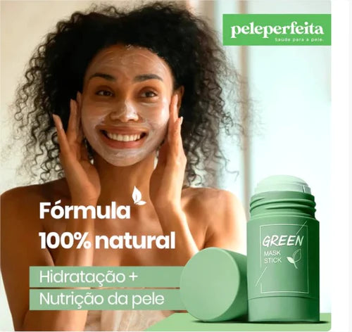 Máscara de limpeza facial e removedor de cravos e poros - Detox chá verde ✅