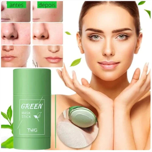 Máscara de limpeza facial e removedor de cravos e poros - Detox chá verde ✅