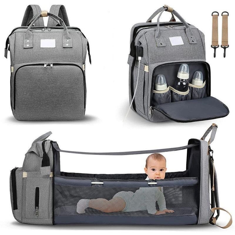 Mochila bolsa maternidade térmica que vira berço, trocador multifuncional 4 em 1 - eliteofertasbaby